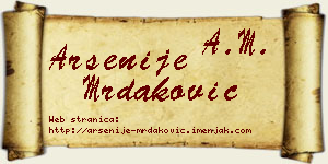 Arsenije Mrdaković vizit kartica